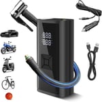 Compresseur à Air Portatif, Mini Compresseur à Air Portatif Electrique 150PSI 12V DC,Gonfleur Pneus Voiture,avec Lumière LED,Accessoire Voiture pour Hommes,Vélo Moto Bicyclette Auto Boule Ba.[V35]