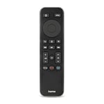 Hama Universal Remote Control for Smart TV + Streaming Services (TV remote with app buttons for Netflix, Prime Video, Disney+, programmable and learning replacement remote, backlit buttons) black