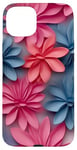 Coque pour iPhone 15 Plus Arrangement floral rose et bleu