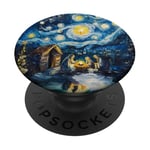 Baby Jesus Christmas Nativity Van Gogh Starry Night PopSockets Adhesive PopGrip