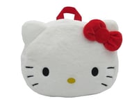 CyP Brands- Hello Kitty, Sanrio, sac à dos, peluche, sacs, figurine 3D, visage Hello Kitty, couleur blanche, produit officiel, blanc, Estandar, Décontracté