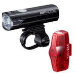 Cateye AMPP 400S / Vis 100 USB Rechargeable Bike Light Set - Black