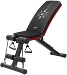 ZEH Banc de musculation olympique durable et robuste pour la maison ou la salle de gym - Banc de musculation pliable avec haltères réglables - Banc multifonction pour exercices abdominaux