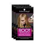 Schwarzkopf Womens 3pk Root Retouch Hair Dye Medium Blonde Permanent Colour Kit - Cream - One Size