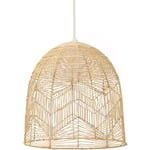 Privatefloor - Lampe de plafond en rotin - Suspension de stile Boho Bali- Bu Bois naturel clair