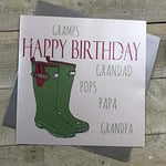 White Cotton Cards Grande Carte pour Femme «Happy Birthday Gramps.Grandad.Pops.Papa.Grandpa Carte Faite à la Main Blanc