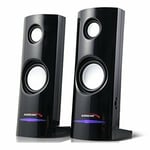 Audiocore Ac860 8w 3.5mm Usb Portable Bookshelf Speaker Set Pc/laptop/tablet