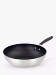 Eaziglide Neverstick Non-Stick Open Wok, 28cm, Silver