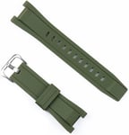 26 Mm Silicone Bracelet Compatible Avec G-Shock Gst-W300g S130bc S300g S310d-1a9 W330ac, Band Remplacement Bracelet Pour Gst Watch - Army Green Silver Buckle