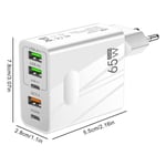 Chargeur Rapide 65W Prise Multiple avec 2 USB C + 2 USB + 1 QC 3.0 Chargeur 5 Ports pour Asus ROG Phone 3 ZS661KS 6.59"-Yuan Yuan