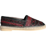 DOLCE & GABBANA Shoes Black Maroon Woven Leather Buffalo Men Espadrille EU42/US9