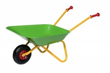 Rolly Kids Metal Wheelbarrow Green Yellow Childrens Outdoor Garden Activity