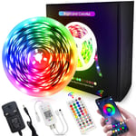 15m LED Strip Lights Masqudo 5050 Bluetooth LED Lighting Strips RGB Rope Light with 40Key Remote Controller Non-Waterproof LED Strip Lighting with 12V Power Supply for Home Indoor Decoration