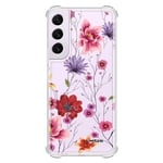 Evetane - Coque Silicone Compatible avec Samsung Galaxy S21 FE - Protection Souple et Renforcée - Coins Antichocs - Fine et Transparente - Coque Arrière - Fleurs Multicolores