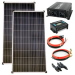 Solaire Set 12V 2x130 Watt Poly Module 1000 W Transformateur de Tension 20A