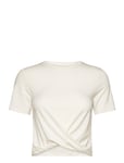 Casall Delight Short Wrap Tee Beige