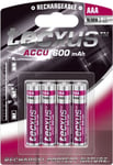 tecxus AAA (Micro)/HR03 laddningsbart batteri - 600 mAh, 4 st. blister Nickel-metallhydrid batteri (NiMH), 1,2 V