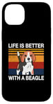 Coque pour iPhone 14 Plus La vie est meilleure avec un beagle Vintage Chiot Beagle