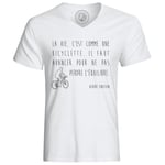 T-Shirt Homme Citations Célèbres Albert Einstein La Vie C'est Comme Une Bicyclette Il Faut Avancer Pour Ne Pas Perdre L'équilibre