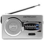 OcioDual Mini Poste Radio Portable BC-R2033 Transistor Haut-Parleur Tuner Analogique FM/AM Bouton de Réglage Prise Jack 3.5mm