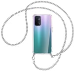 Collier pour Oppo A54 5G / A74 5G (CPH2197, 6.5'') chaîne en métal (A) Coque