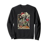 Skeleton Halloween Mery Christmas Happy Hallothanksmas Sweatshirt