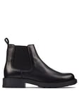 Clarks Orinoco2 Lane Wide Fit Leather Ankle Boot, Black, Size 4, Women