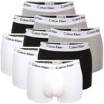 Calvin Klein Kalsonger 9P Cotton Stretch Low Rise Trunks Vit/Grå bomull X-Small Herr