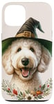 Coque pour iPhone 13 Aquarelle jaune Labradoodle Dog Halloween