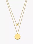 Estella Bartlett The Edit Double Layer Cubic Zirconia Slider & Disc Pendant Necklace, Gold