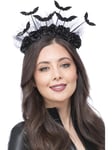 Smiffys Gothic Rose & Bat Bopper Headband, Halloween Fancy Dress Accessory, Gothic Dress Up Hats