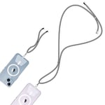 iWotto Lanyard Polyester - Lanyard pour téléphone portable - Jeu de deux tailles avec deux supports en plastique TPU réglables pour l'étui du téléphone portable - Lanyard + dragonne - Gris