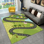 (26-60x90cm (23x35in)) Lasten leikkimatto Highway City Traffic Leikkihuoneen alueen matto, Suuri matto olohuoneen sisustukseen, Lasten pelin liukumaton lattiamatto