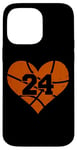 iPhone 14 Pro Max Basketball Number 24 Jersey Funny Basketball Heart Game Day Case