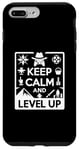 Coque pour iPhone 7 Plus/8 Plus Keep Calm and Level Up Gamer pour les joueurs amusants