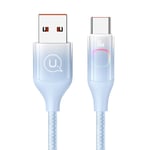 Câble USB C,66 W QC 4.0 6 A 1,2M USB A vers USB C Cable Charge Rapide en Nylon Chargeur Type C Pour Samsung Galaxy S21 S20 Note 20 Huawei P40/Mate 40/30/20 OnePlus Google Pixel Xiaomi Bleu