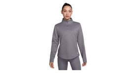 Haut thermique 1 2 zip nike therma fit one gris femme