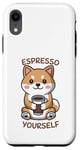 Coque pour iPhone XR Espresso Yourself, drôle de chien Shiba et amateur de café