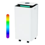 KioGro 12L Dehumidifier for Home, Electric Dehumidifier with WIFI, Auto Off and 3 Colour Humidity Ambient Light, Portable Mini Dehumidifier for Bedroom, Bathroom, Closet (White)