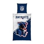 Herding Linge de lit Patriots, NFL, taie d'oreiller d'environ 80x80 cm, Housse de Couette d'environ 135x200 cm, avec Fermeture éclair de Marque, 100% Coton/renforcé