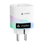 Meross Matter Prise Connectée Type F 16A Prise WiFi Compatible avec Apple Hom...