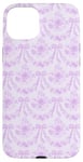 Coque pour iPhone 15 Plus Coquette Mauve Fleurs et Nœuds Esthétique Motif Floral