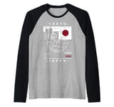 Tokyo Japan The Land Of Rising Sun Raglan Baseball Tee