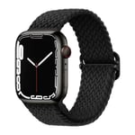 Flätad ögla för Apple watch Rem 44mm 40mm 45mm 41mm 42mm 38mm 49mm Elastiskt Solo armband iWatch series 9 se 7 5 6 Ultra2 Band 9.black 38mm 40mm 41mm