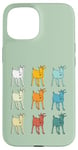 Coque pour iPhone 15 Goat Lover Farm Animals Retro Glitch Goats