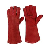 Lourd Devoir Grand Cuir Résistant à Chaleur Résistant à Chaleur Doublé Gantelets de Soudeurs Gants pour Poêle à Bois Brûleur à Bûches Barbecue, Gants