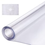 VEVOR Nappe Rectangle Transparente 106,7x243,8 cm Épaisseur 1,5 mm, Film de Table Transparent en PVC, Imperméable Facile à Nettoyer, Protection de Table pour Bureau, Cuisine Restaurant Salle à Manger