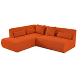 Onyx - canapé modulable d'angle gauche - 5 places - en tissu mailles 3d - orange