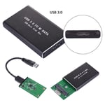 mSATA SSD to USB 3.0 set Adapter Black Aluminum alloy Hard Disk Box High speed