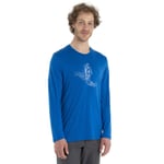 Icebreaker Mens Tech Lite II L/S Tee Skiing Yeti  - Blå    - S